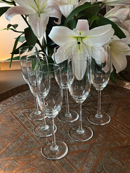 Lot de 6 flûtes à champagne Cristal Saint Louis modèle Eurydice signées très bon état