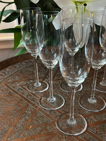 Lot de 6 flûtes à champagne Cristal Saint Louis modèle Eurydice signées très bon état