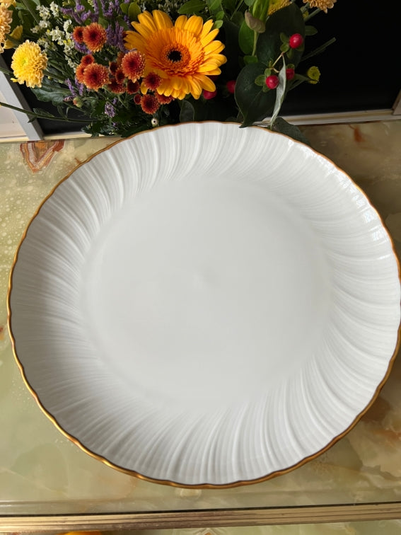 Plat rond Porcelaine de Limoges Bernardaud modèle Verlaine