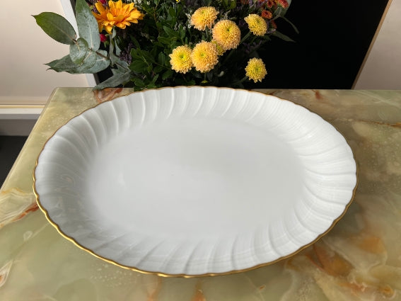 Plat ovale Porcelaine de Limoges Bernardaud modèle Verlaine