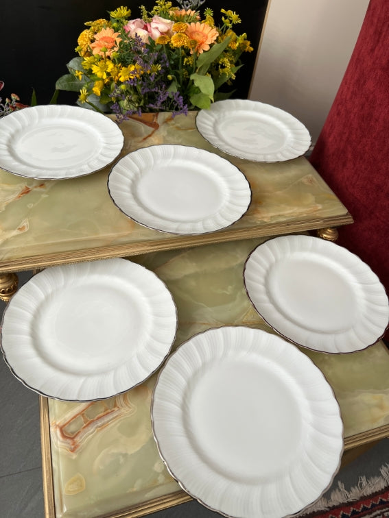 Lot de 6 assiettes à dessert Porcelaine de Limoges Bernardaud modèle Verdi