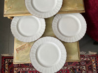 Lot de 6 assiettes blanc et argent 24,5 cm Porcelaine de Limoges Bernardaud modèle Verdi