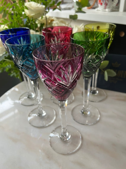 Lot de 6 verres roemers Cristal Saint Louis modèle Chantilly très bon état