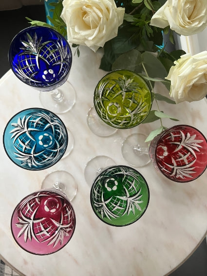 Lot de 6 verres roemers Cristal Saint Louis modèle Chantilly très bon état