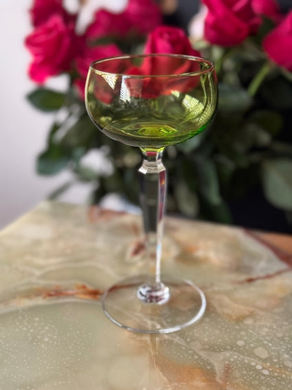 Roemer vert Val Saint Lambert modèle Saumur signé très bon état