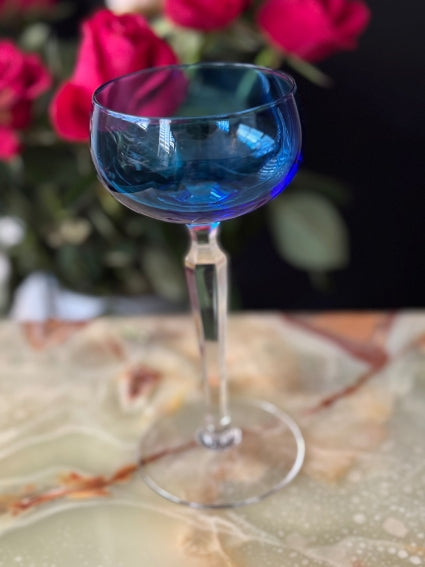 Roemer bleu Val Saint Lambert modèle Saumur signé très bon état