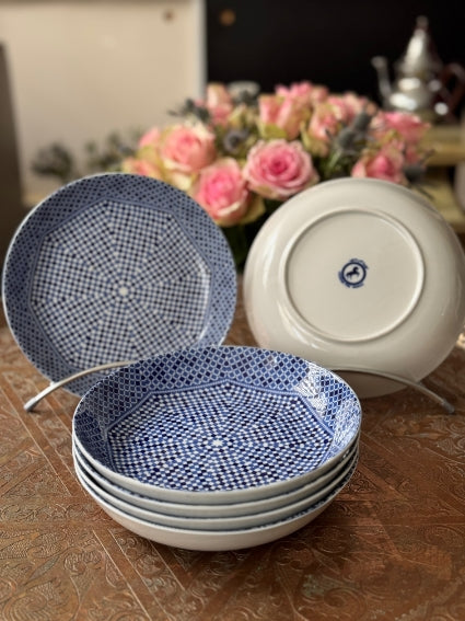 Lot de 6 assiettes creuses céramique COCEMA de Fès, Maroc