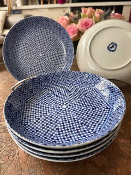 Lot de 6 assiettes creuses céramique COCEMA de Fès, Maroc