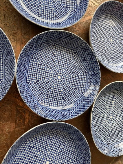 Lot de 6 assiettes creuses céramique COCEMA de Fès, Maroc