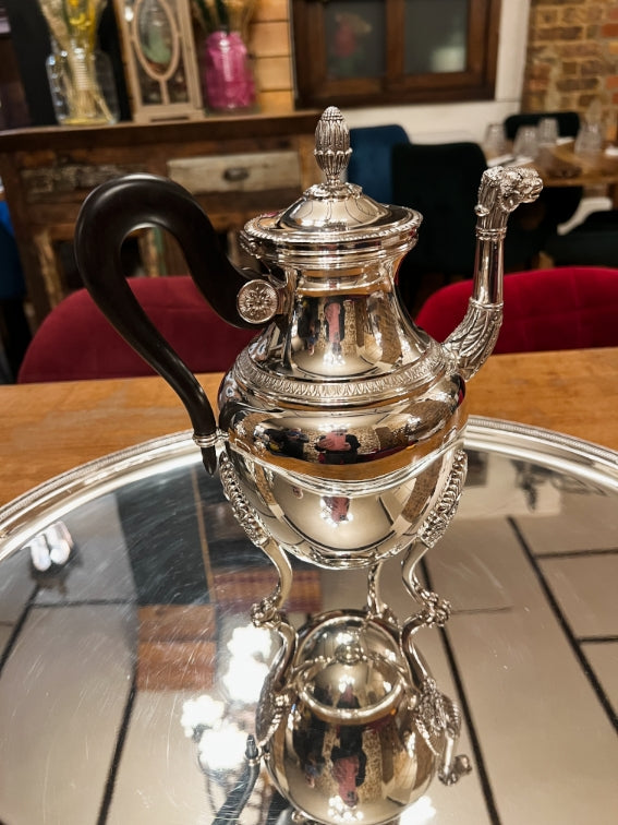 Service à thé et café Christofle Malmaison métal argenté vintage très bon état