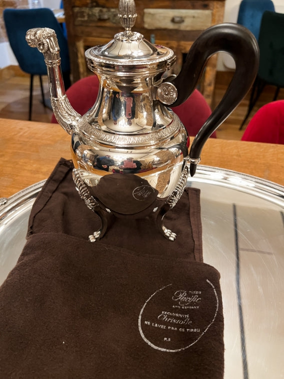 Service à thé et café Christofle Malmaison métal argenté vintage très bon état