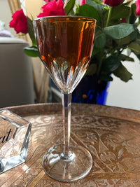 Un verre roemer Cristal Baccarat modèle Genova orange très bon état