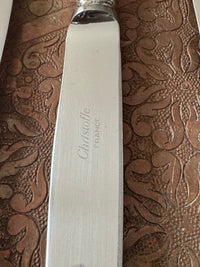 Christofle modèle Malmaison 6 couteaux de table métal argenté très bon état