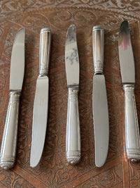 Christofle modèle Malmaison 6 couteaux de table métal argenté très bon état