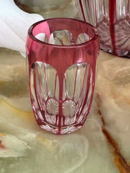 Service à liqueur Cristal Saint Louis rouge très bon état années 30