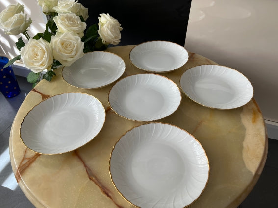 Lot de 6 assiettes creuses Porcelaine de Limoges Bernardaud modèle Verlaine