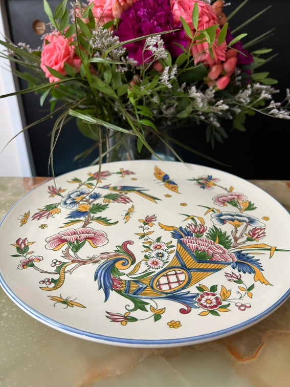 Assiette En Faïence Oudon - Multicouleur - Vintage - Occasion