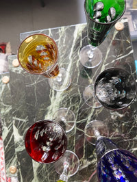 Rare série de 6 Flûtes à champagne cristal Christofle collection Kawali avec boîte