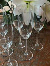 Lot de 6 flûtes à champagne Cristal Saint Louis modèle Eurydice signées très bon état
