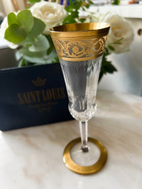 Thistle Gold Crystal Saint Louis champagne flute very good condition