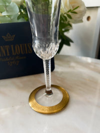 Thistle Gold Crystal Saint Louis champagne flute very good condition