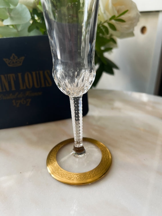 Thistle Gold Crystal Saint Louis champagne flute very good condition