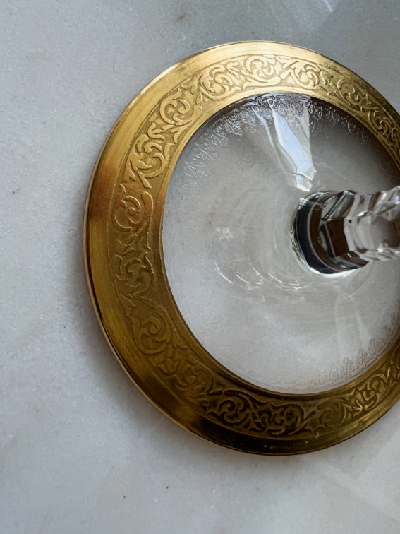 Thistle Gold Crystal Saint Louis champagne flute very good condition