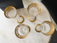 Lot de 4 Flûtes à champagne Thistle Or Cristal Saint Louis très bon état