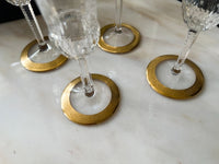 Lot de 4 Flûtes à champagne Thistle Or Cristal Saint Louis très bon état