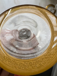 Lot de 4 Flûtes à champagne Thistle Or Cristal Saint Louis très bon état