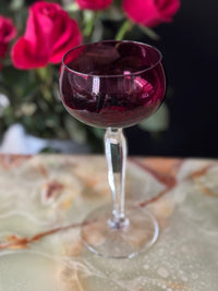 Roemer rouge Val Saint Lambert modèle Saumur signé très bon état