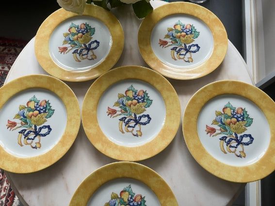 Lot de 6 assiettes à dessert 21 cm Bernardaud modèle Borghese