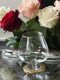 Rare verre à cognac Thistle Or Cristal Saint Louis très bon état