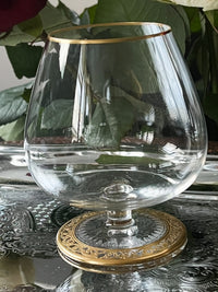 Rare verre à cognac Thistle Or Cristal Saint Louis très bon état