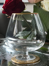 Rare verre à cognac Thistle Or Cristal Saint Louis très bon état