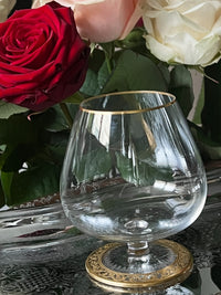 Rare verre à cognac Thistle Or Cristal Saint Louis très bon état