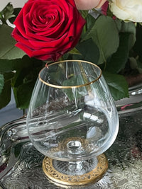 Rare verre à cognac Thistle Or Cristal Saint Louis très bon état