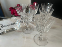 Lot de 6 verres à vin 12,5 cm Cristal Baccarat signés, modèle Ile de France