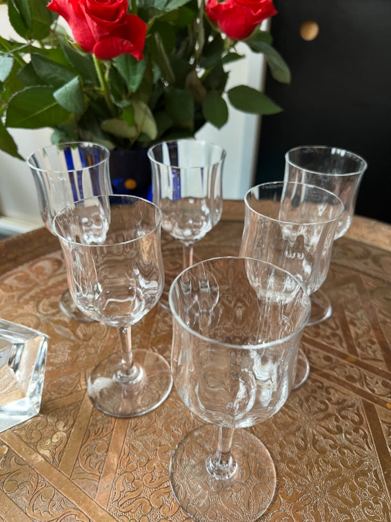 Lot de 6 verres à vin blanc Cristal Baccarat Capri signés avec boîte d'origine