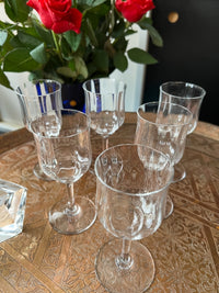 Lot de 6 verres à vin blanc Cristal Baccarat Capri signés avec boîte d'origine