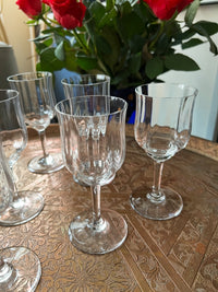 Lot de 6 verres à vin blanc Cristal Baccarat Capri signés avec boîte d'origine