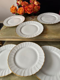 Lot de 6 assiettes plates 21,5 cm Porcelaine de Limoges Bernardaud modèle Verlaine