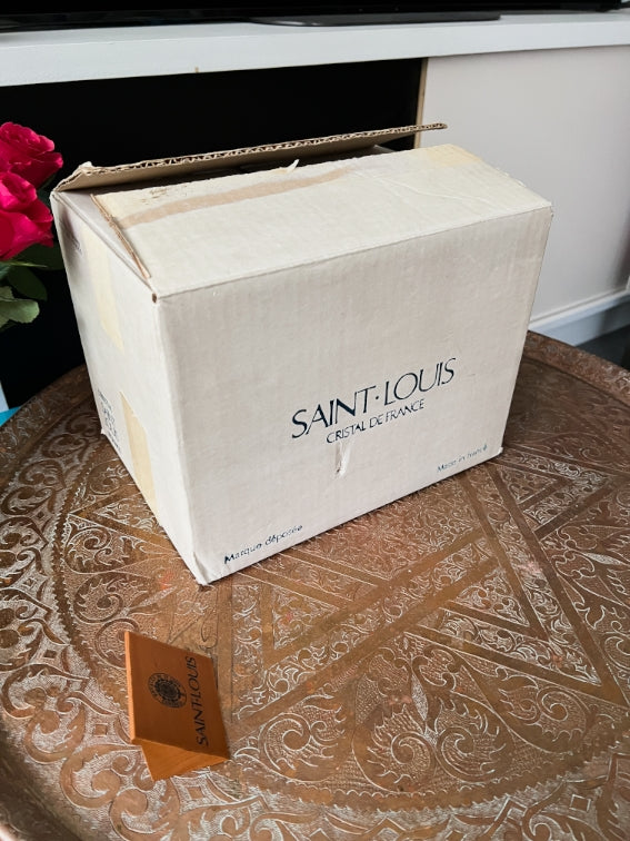 Lot de 6 flûtes à champagne Cristal Saint Louis Manet filet or avec boîte