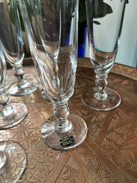 Lot de 6 flûtes à champagne Cristal Saint Louis Manet filet or avec boîte