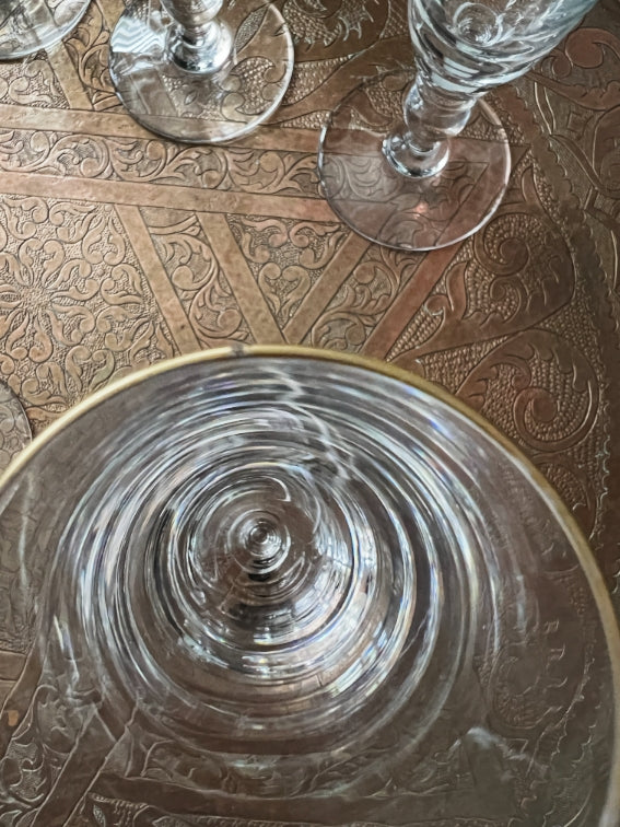 Lot de 6 flûtes à champagne Cristal Saint Louis Manet filet or avec boîte