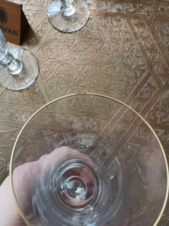 Lot de 6 flûtes à champagne Cristal Saint Louis Manet filet or avec boîte