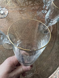 Lot de 6 flûtes à champagne Cristal Saint Louis Manet filet or avec boîte