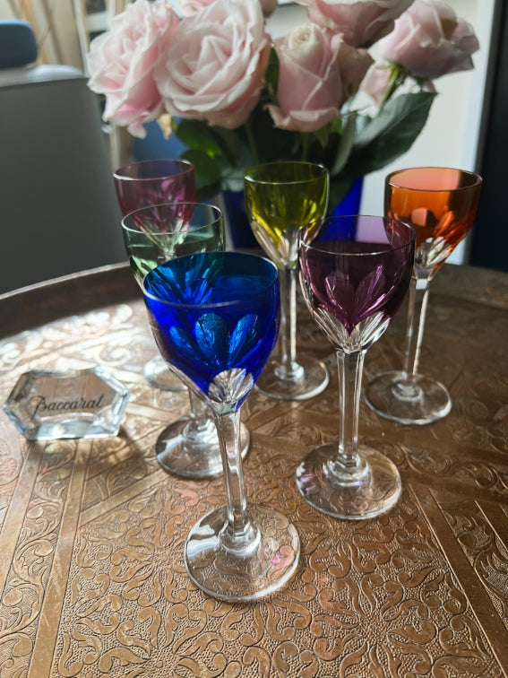 Lot de 6 verres à liqueur Genova multicolores estampillés très bon état