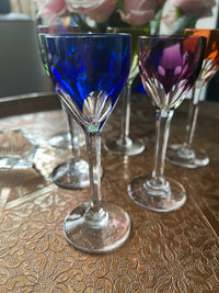 Lot de 6 verres à liqueur Genova multicolores estampillés très bon état