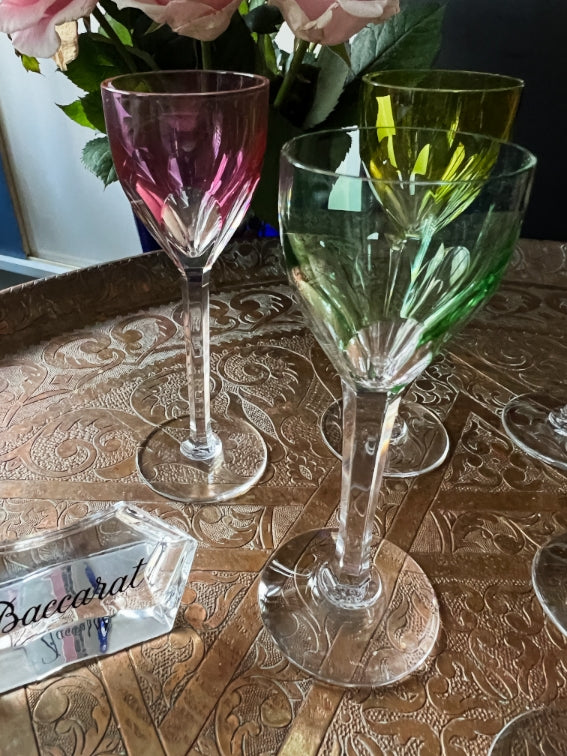 Lot de 6 verres à liqueur Genova multicolores estampillés très bon état